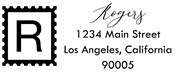 Postage Stamp Solid Letter R Monogram Stamp Sample